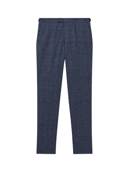 Barrett Slim Fit Wool-Linen Check Trousers